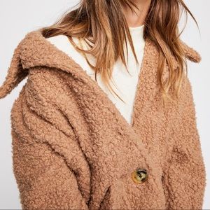 Free People So Soft Cozy Teddy Peacoat